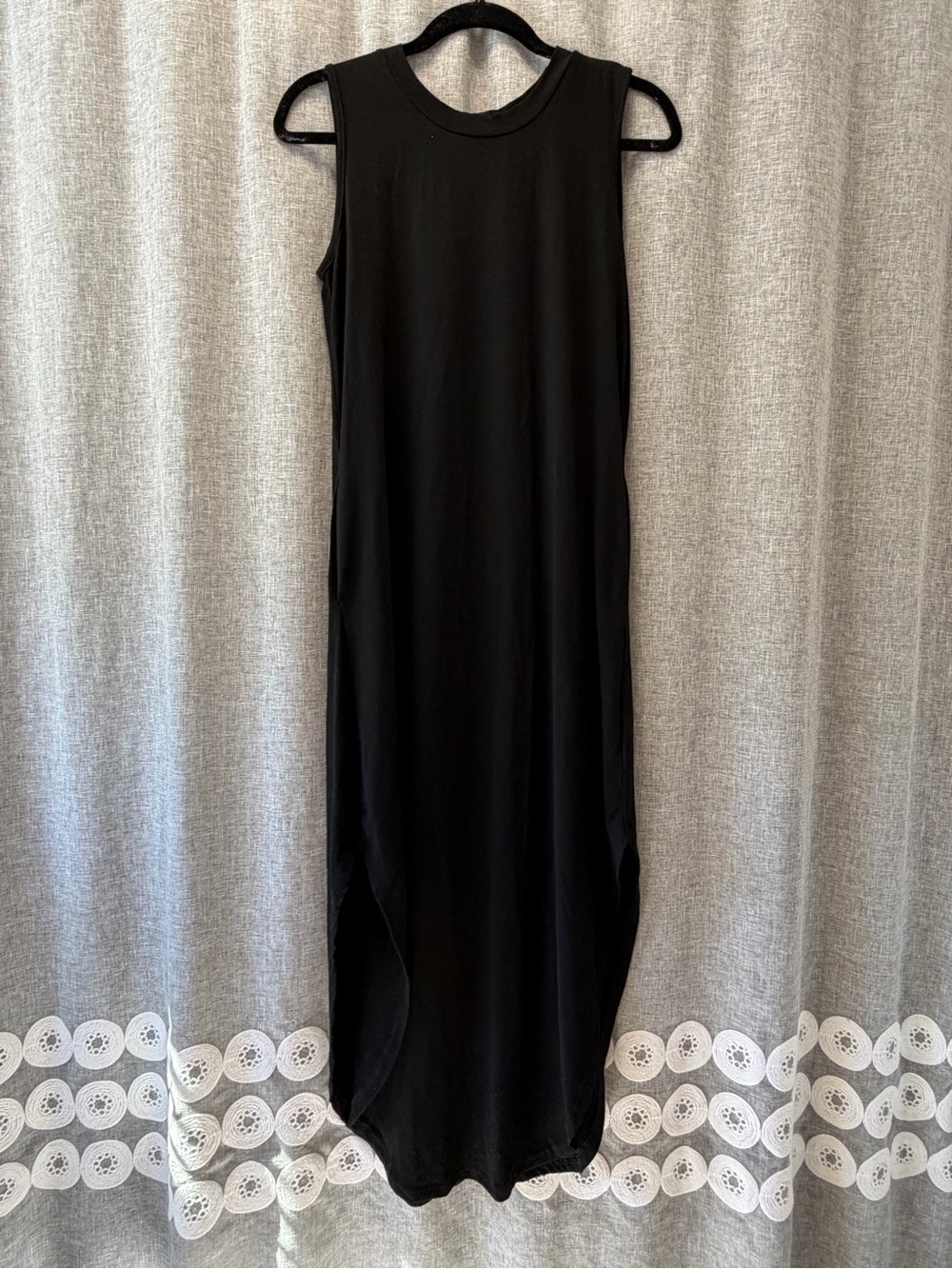 Sleeveless Black Maxi Dress - Classic Tank Style Small